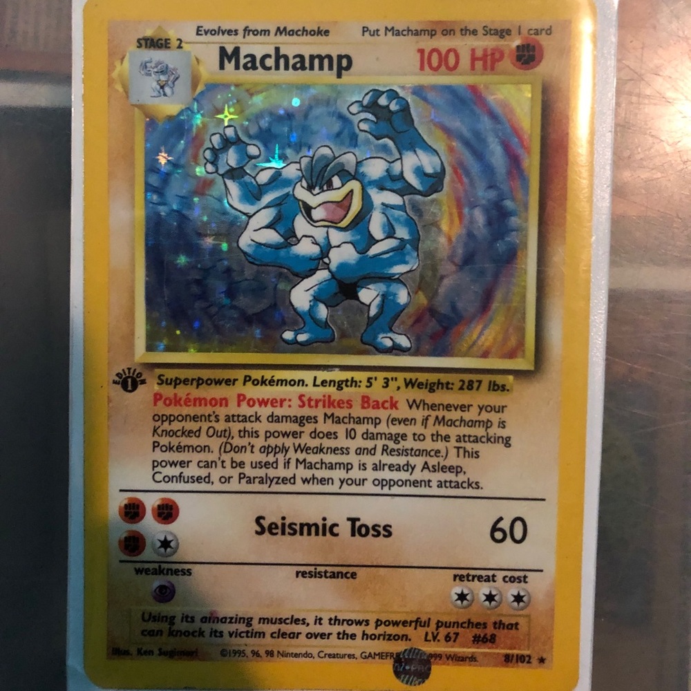 Mchamp 1st edition Pokemon Card (with 6 cards)